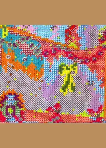 Набір для вишивання за нанесеною на канву схемою "Christmas Train". AIDA 14CT printed, 32*32 см Joy Sunday (313614370)