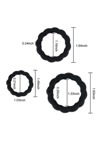 Набор светящихся ребристых эрекционных колец 3 шт. No Brand (369152876)