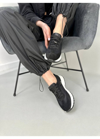 Замшевые женские кроссовки VZUTIK чёрные лето (288187311)