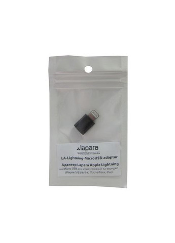 Перехідник (LA-Lightning-MicroUSB-adaptor black) Lapara Lightning to Micro USB (268146342)