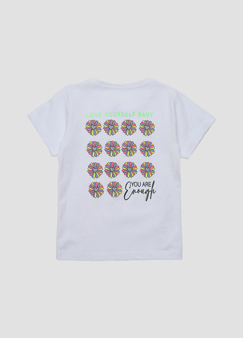 Белая летняя футболка с коротким рукавом для девочки цвет белый цб-00273636 Essu