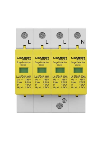 Обмежувач напруги 385V LA-SPD4P-20KA під DIN-рейку (42-00224) Leader (383465420)