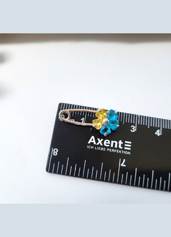 Брошка-шпилька шпилька срібна Квітка України з жовтими та блакитними Кам'яними срібло 925 проби 6061 1.5 г No Brand (306742051)