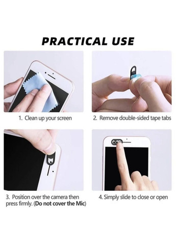 Шторка для веб-камеры Anonimaizer защитная для камеры смартфона/Планшета/Ноутбука 6 шт Черная No Brand (349843980)