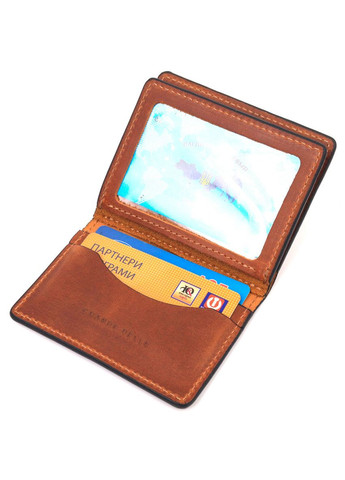 Практичная обложка на автодокументы в винтажной коже Сердце светло-коричневая 16711 Grande Pelle (362418451)