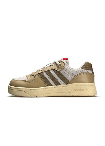 Бежевые демисезонные кроссовки мужские adidas No Brand Originals Forum Low Beige White