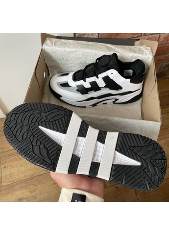 КРОССОВКИ ЖЕНСКИЕ ADIDAS NITEBALL BLACK WHITE 3 АДИДАС НАЙТБОЛ No Brand чёрные демисезоны (369387683)