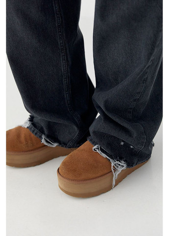 Джинсы палаццо с рваным эффектом - черный цвет Lurex - (370601971)