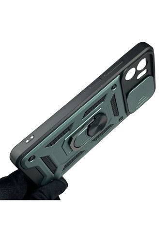 Чехол для Redmi A1 бронированный с кольцом со шторкой на сяоми редми а1 зелёный rg1 Xiaomi (366386433)