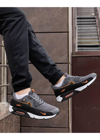Белые демисезонные кроссовки мужские nike air max 90 silver orange найк аир макс 90 No Brand