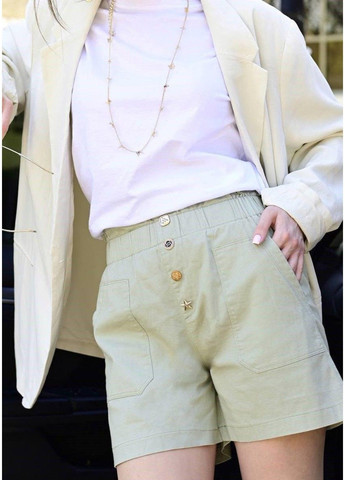 Шорти жіночі ґудзики хакі Jinbaolai (307392800)