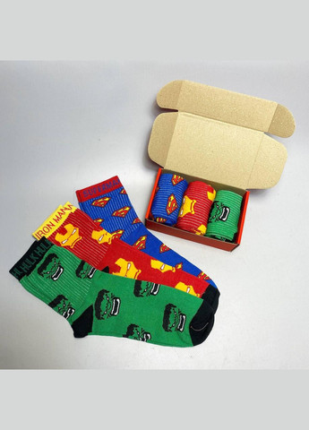 Комбіновані набір жіночих шкарпеток 36-41 на 3 пари з мультяшним малюнком у коробці Vakko (307715026)