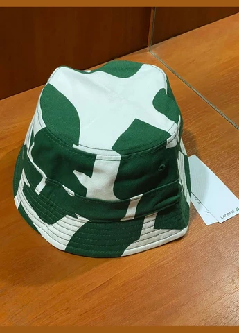 Двостороння панама панамка унісекс No Brand Lacoste Unisex Heritage Reversible Print Or Solid Cotton Bucket Hat White Green (338841186)