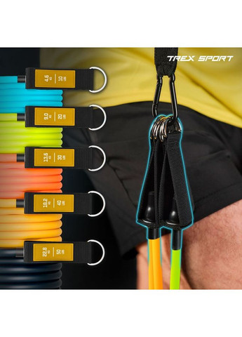 Набор резинок с эспандерами TX-050TSV черный TREX Sport (372608784)