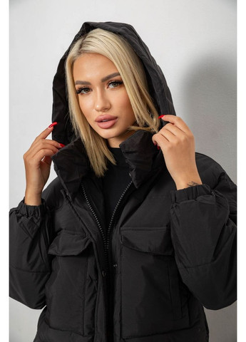 Черная демисезонная куртка женская зимняя Ager 244RA18