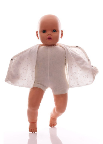 Рубашка с царапинами для девочки интерлок в коричневую белую звездочку 56 см (54593) BABYKROHA (368561417)