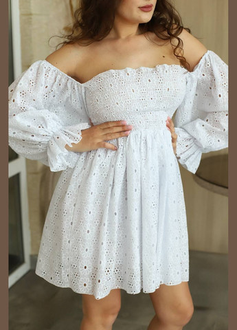 Белое повседневный женское платье No Brand однотонное