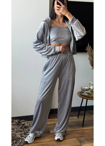 Серый костюм женский тройка No Brand (360856659)