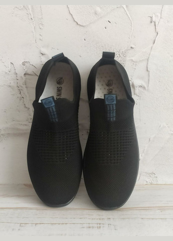 Черные мужские (подростковые) летние кроссовки - кеды SWIN SHOES