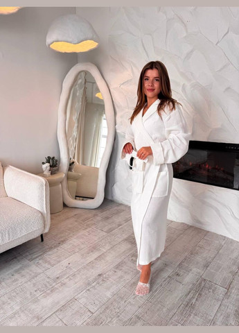 Халат жіночий вафельний M-L Білий (П4К-al-hal-vafel-f-003) No Brand (356515939)