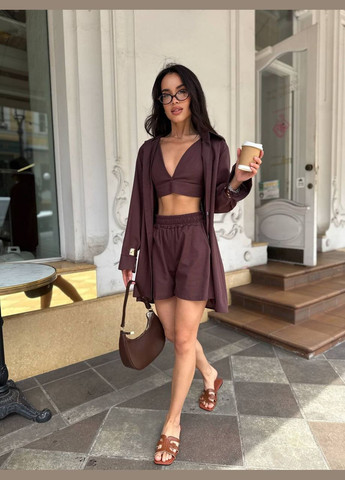 Лляний літній костюм-трійка No Brand Б1466-118 (347176198)