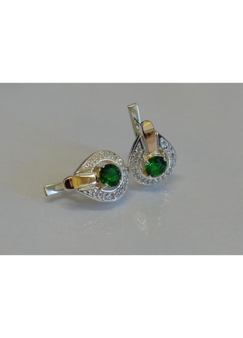 Серебряные серьги с напайками из золота Silver Style (367112138)