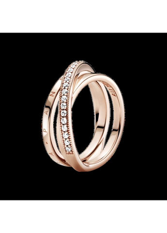 Каблучка Пандора потрійна стрічкова з паве 189057C01 Kabluchka (355346685)