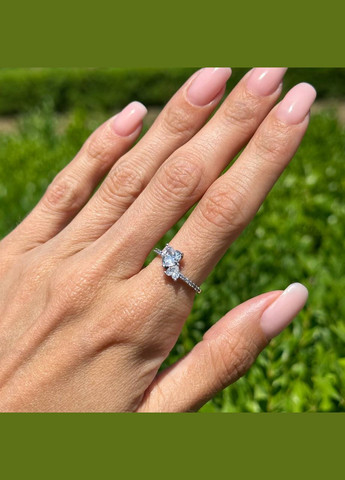 Серебряное кольцо Два сердца No Brand (325881556)