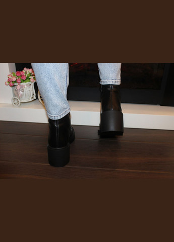 Черные зимняя ботильоны женские черные зимние натуральная кожа Shtayer Зимові