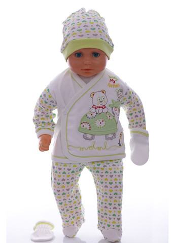 Білий комплект для хлопчика трикотажний в коробці bebellove білий 62 см (40171) BABYKROHA