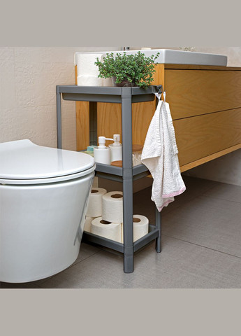 Етажерка 3-ярусна MVM FH-22/3 GRAY пластикова Сіра (FH-22/3 GRAY) МВМ (365280899)