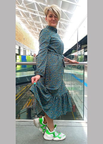 Зелена кежуал легка жіноча сукня-міді 2 Льва