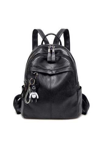Жіночий рюкзак чорний прогулягковий з брелком КиП (270016462)