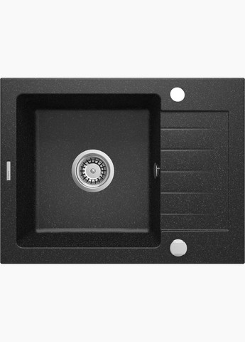 Мийка кухонна Zorba, граніт, прямокутник, з крилом, 580х440х164мм, чаша - 1, накладна, графіт Deante (315603524)