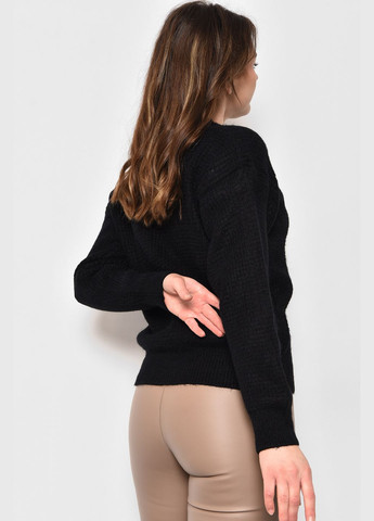 Черный зимний свитер женский черного цвета пуловер Let's Shop