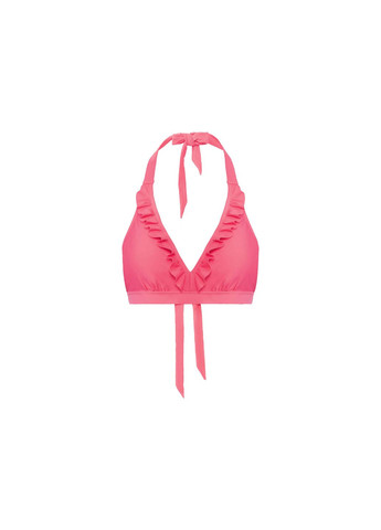 Верхня частина купальника з рюшами для жінки LYCRA® 372167 38(S) рожевий Esmara с открытой спиной, с открытыми плечами (285694632)