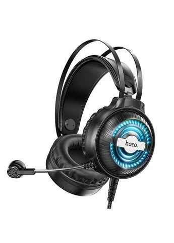 Ігрові навушники W101 Gaming з LED підсвіткою дротові Чорні Hoco (391432132)