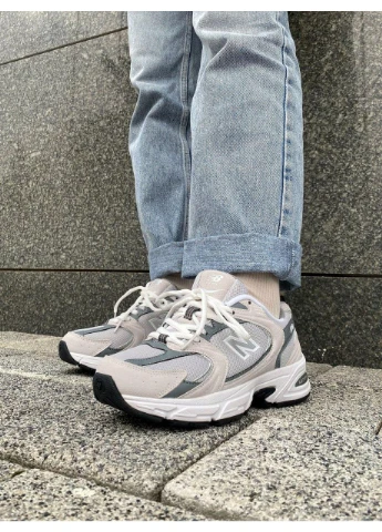 Білі кросівки чоловічі new balance 530 grey white нью беланс 530 білі демісезон No Brand