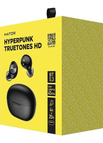 Навушники бездротові Hyrrpunk Truetones HD (HTA415) чорні Hator (293346934)