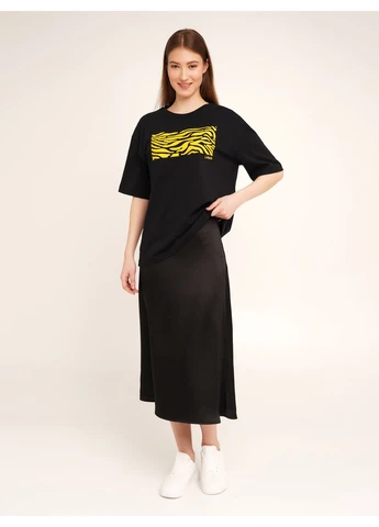 Черная однотонная юбка однотонная женская wtc02359 черный shop (2000990467232) shop (2000990467232) LAWA