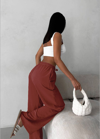 Женские легкие штаны палаццо из американской креп жатки InFashion Штани (332214191)