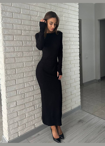 Черное кэжуал платье N.Family однотонное