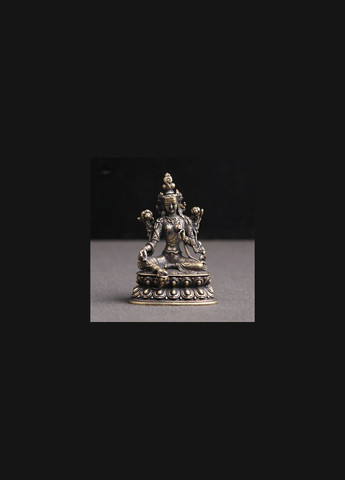 Антична ретро мідна бронзова латунна статуетка фігурка Будди Зелена Тара No Brand (292867238)