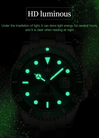 Годинник 5885 Gold чоловічий | Стильний наручний годинник кварцовий золотий з датою, водозахист Olevs (354820466)