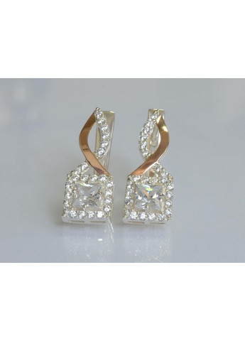 Срібні сережки з золотими пластинами Silver Style (367112608)