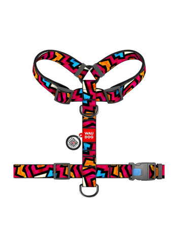 Шлея для собак анатомічна H-подібна Nylon з QR-паспортом, XL, Ш 35 мм, А 55-95 см, В 70-110 см WAUDOG (322642915)