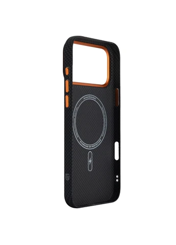 Чехол LikeCarbon2 SE MagCase для iPhone 17 Pro Max Kevlar Black Orange ArmorStandart (390077996)
