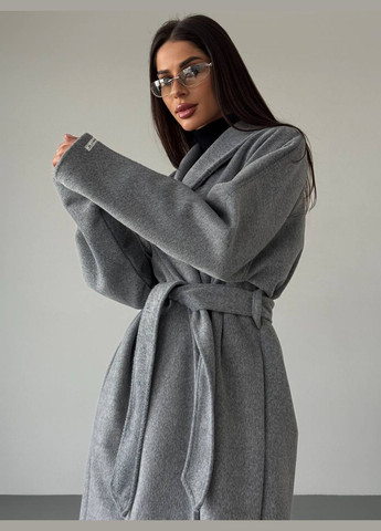 Серое демисезонное Легкое кашемировое оверсайз пальто без подкладки. оверсайз Vakko