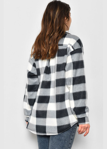 Сорочка жіноча флісова в клітинку темно-сірого кольору Let's Shop (285779250)