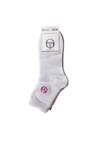 Сірі шкарпетки 3-pack white/gray/pink Sergio Tacchini однотонні (333961540)